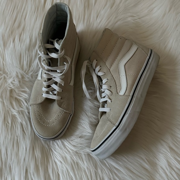 Vans Sk8 Hi Sneakers Cream Bone Suede Women’s 7 - Picture 4 of 9